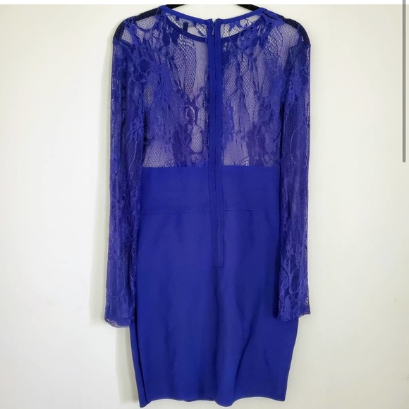 Royal blue lace mesh dress - Picture 3 of 4